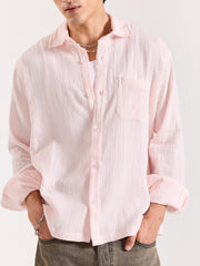 Baby Pink Gauze Holiday Shirt